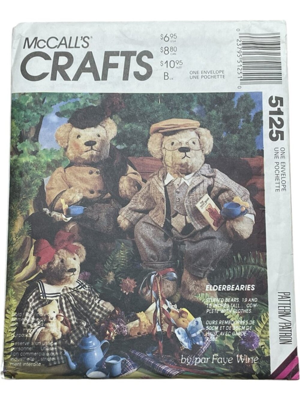 McCall's Crafts Elderbearies Doll Sewing Pattern 5125 FF Uncut NOS 1990